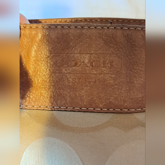 COACH GENUINE LEATHER AND SATIN JACQUARD BUCKET BAG - Picture 13 of 16